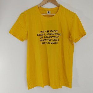 Just Be Quiet T-shirt Mustard Yellow Junior Large